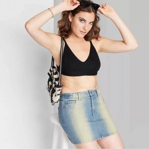 Wild Fable Mini Low Rise Two Tone Denim Skirt